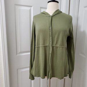 Calvin Klein Lightweight Hooded Green Sweater